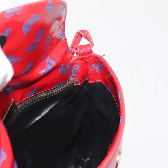 BOTTEGA VENETA Butterfly Shoulder Bag PVC Canvas Red Gold Auth 143758 - Picture 12 of 16